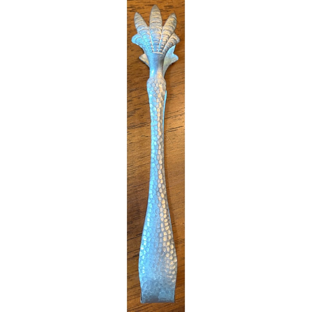 Vintage Bird Claw Ice Tongs Silver Plate